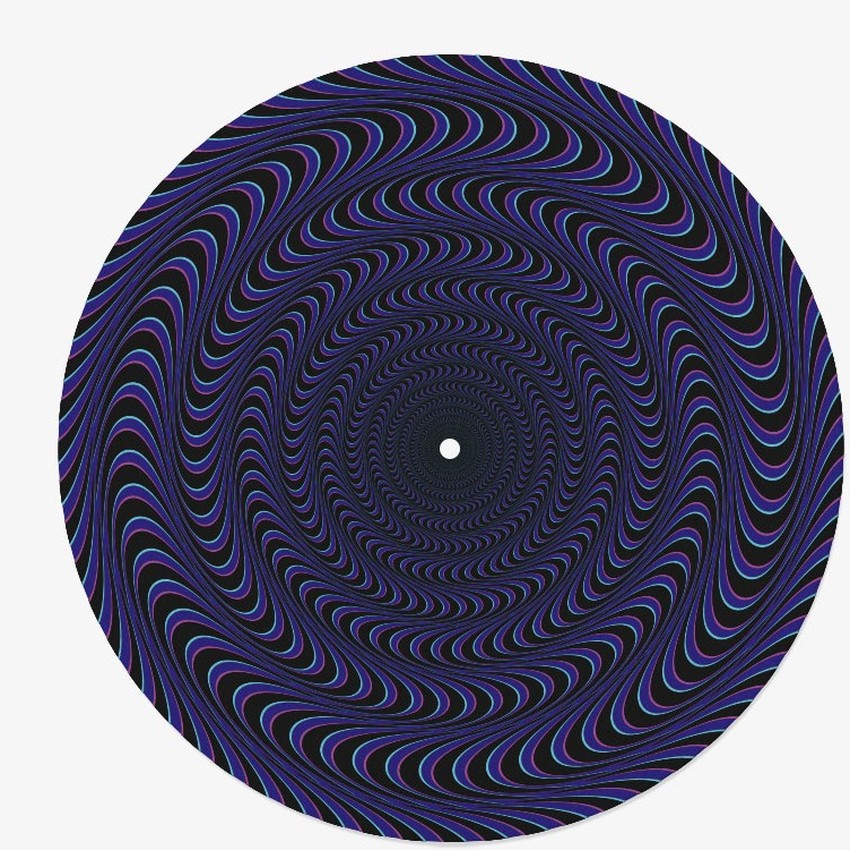 feutrine vinyle psychédélique bleue