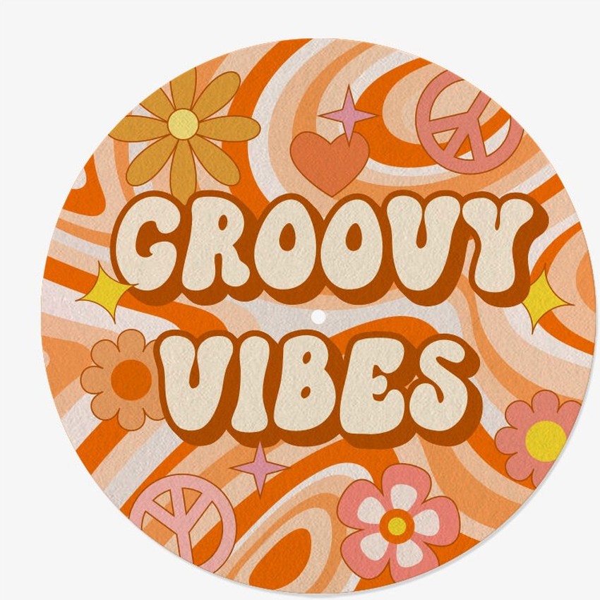 Groovy Vinyl Slipmat | 12 po Slipmat for Vinyl Turntable | Feylt