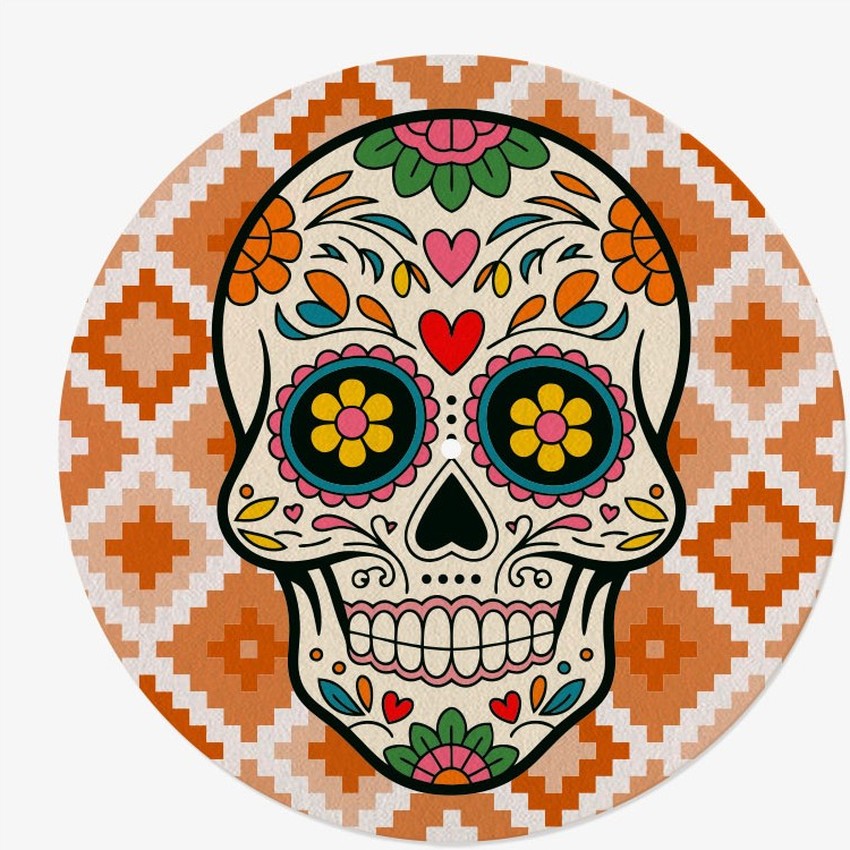 Mexican Skull Vinyl Slipmat | Original Slipmat for Turntable | Feylt
