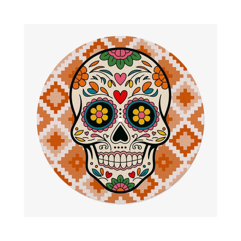 Mexican Skull Vinyl Slipmat | Original Slipmat for Turntable | Feylt