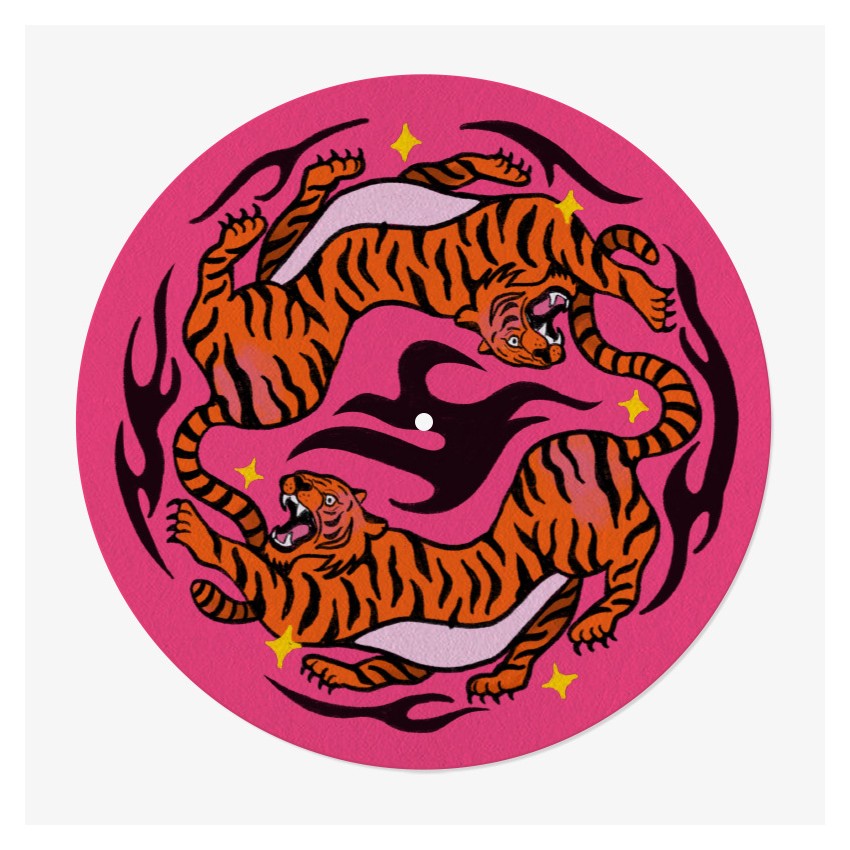 Feutrine Vinyle Tigre Rose